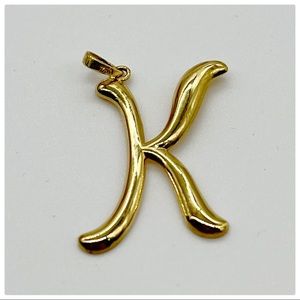 18K Yellow Gold Letter Pendant